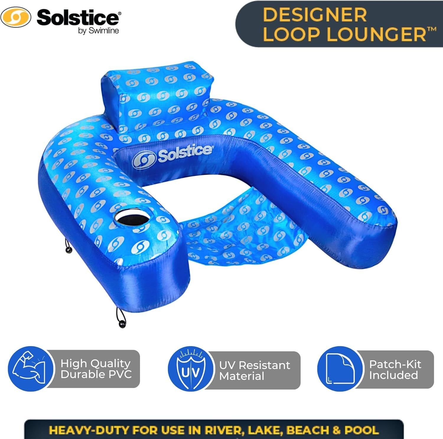 Quick-Dry Extra Large Pool Lounger with Cup Holder - Perfect for Family Fun