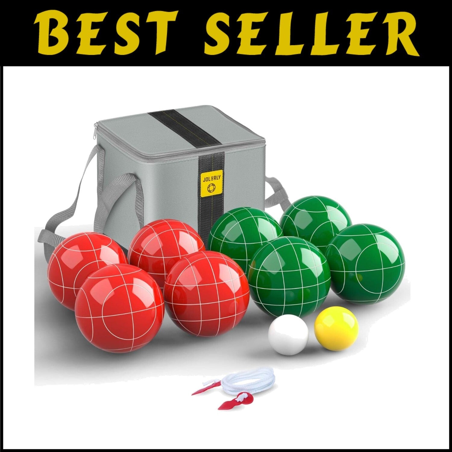 Durable 107mm Bocce Ball Set with Premium Polyresin & Carry Bag for Tournaments