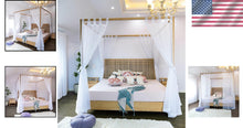Load image into Gallery viewer, Transform Your Bedroom with Shabby Chic Sheer Canopy Curtains for All Bed Sizes