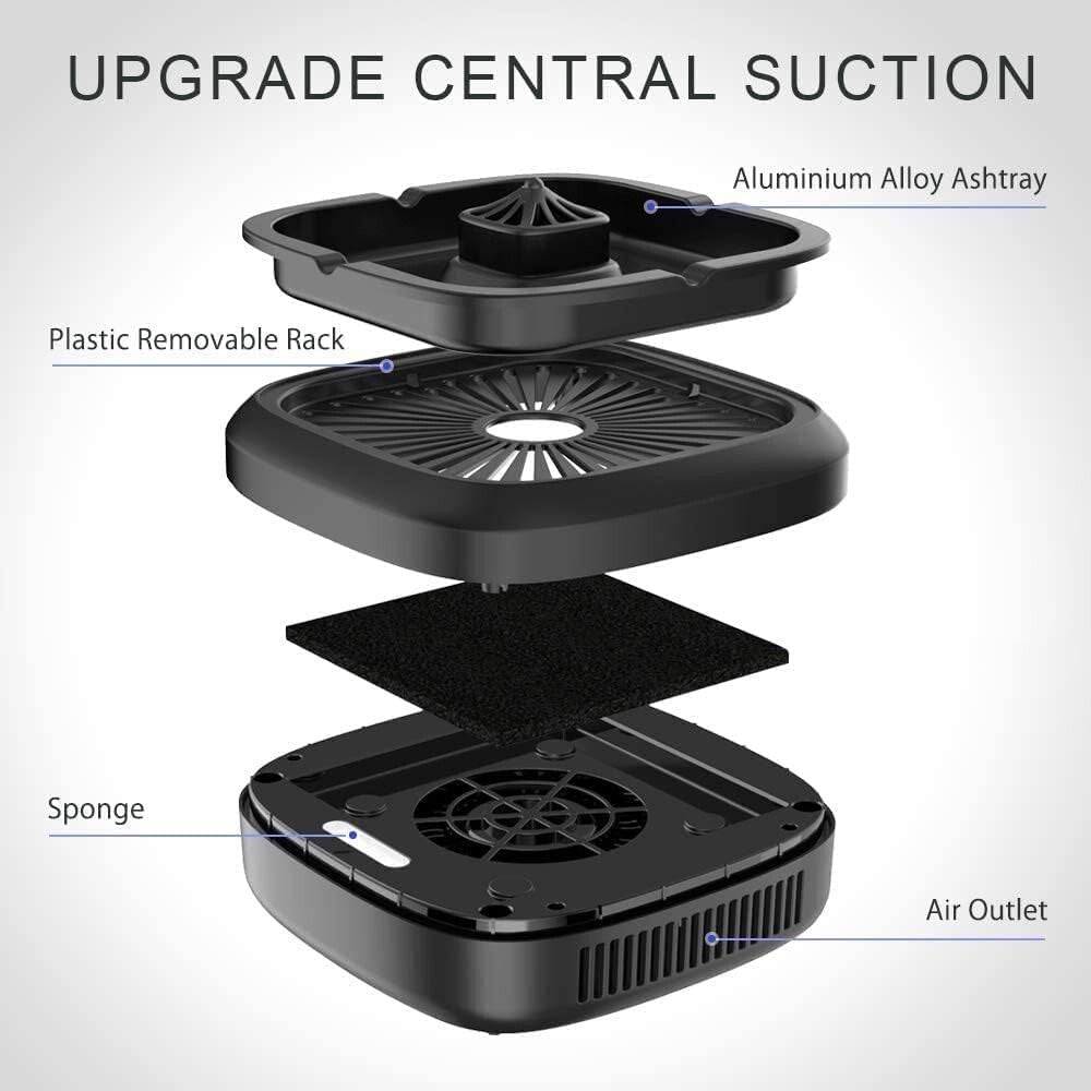 Multifunctional Smokeless Ashtray with USB Charging for Home, Office, or Car