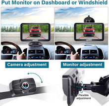 Load image into Gallery viewer, IP69 Waterproof Truck Backup Camera with 7-Inch Clear Monitor for Safe Parking