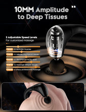Load image into Gallery viewer, Rechargeable Deep Tissue Massage Gun with Extension Handle and 5 Speed Settings