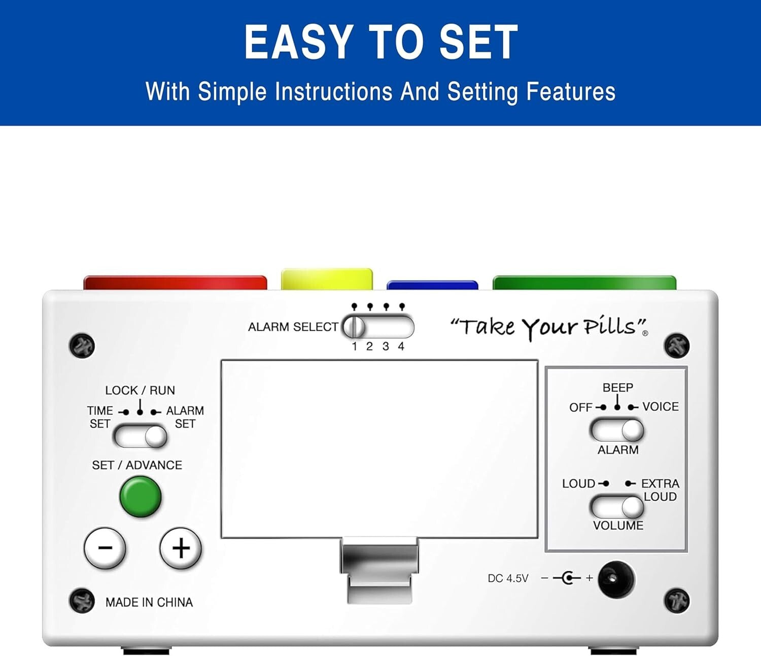 Durable Talking Alarm Clock - Medication & Time Reminder for Dementia Patients