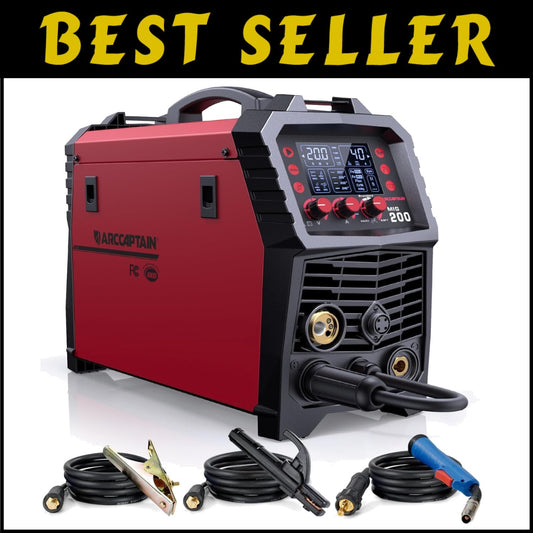 Versatile 6-in-1 MIG Welder - Gas/Gasless with Safety Features & Digital Control