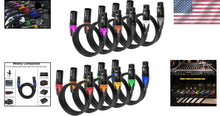 Load image into Gallery viewer, High-Performance 10-Pack 25ft XLR Cables - Balanced &amp; Durable with Color Coding