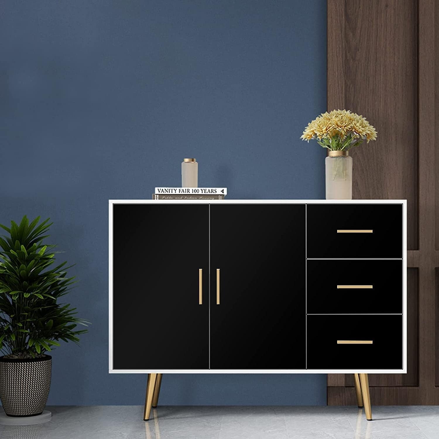 15.7" x 984.2" Peel and Stick Black Contact Paper - Versatile Wallpaper Solution