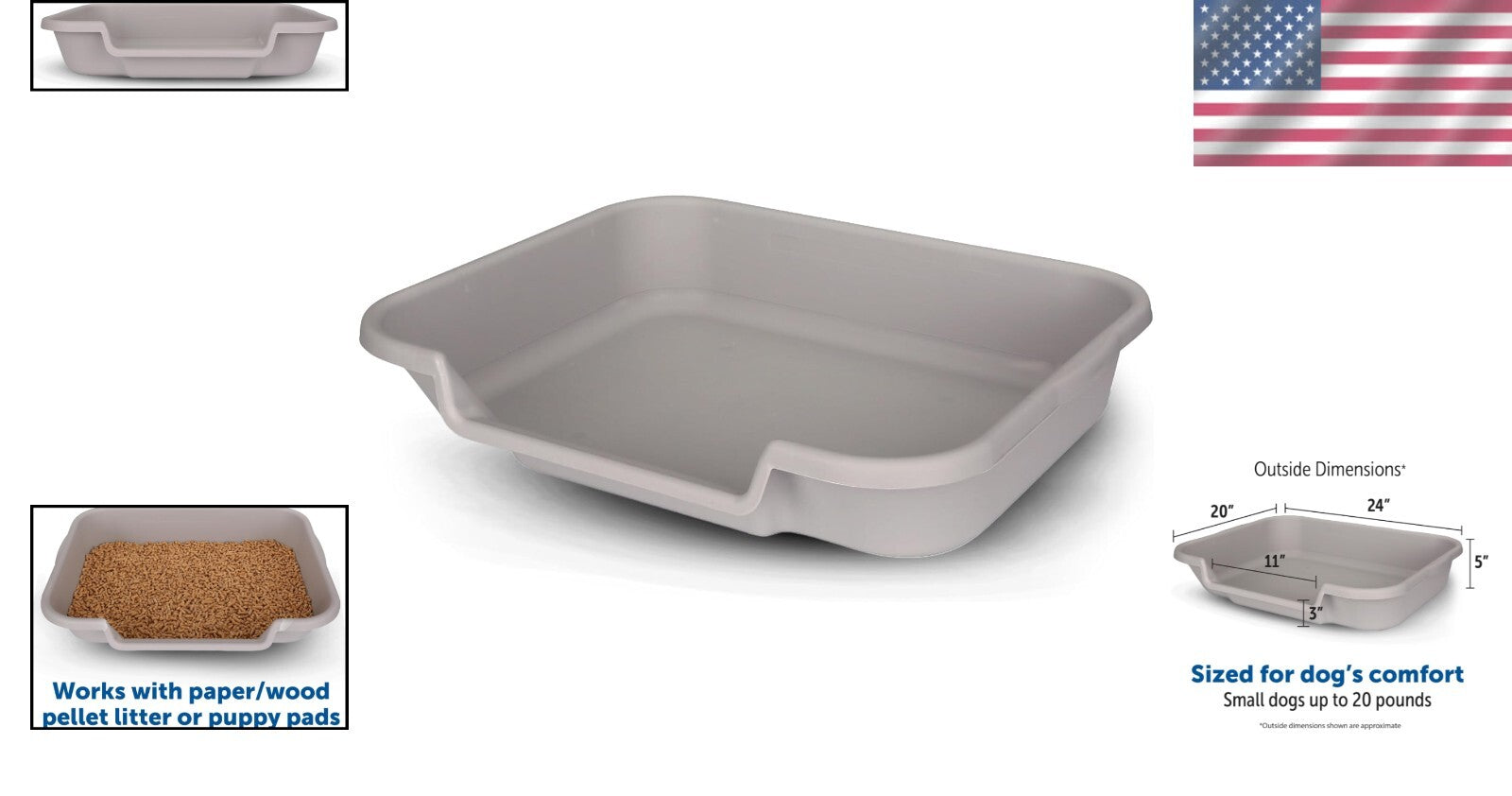 Durable Indoor Dog Litter Pan - Large Size for Puppies and Small Dogs