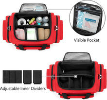 Load image into Gallery viewer, Lightweight Red Trauma Bag with Multiple Pockets - Perfect for EMT &amp; Outdoor Use