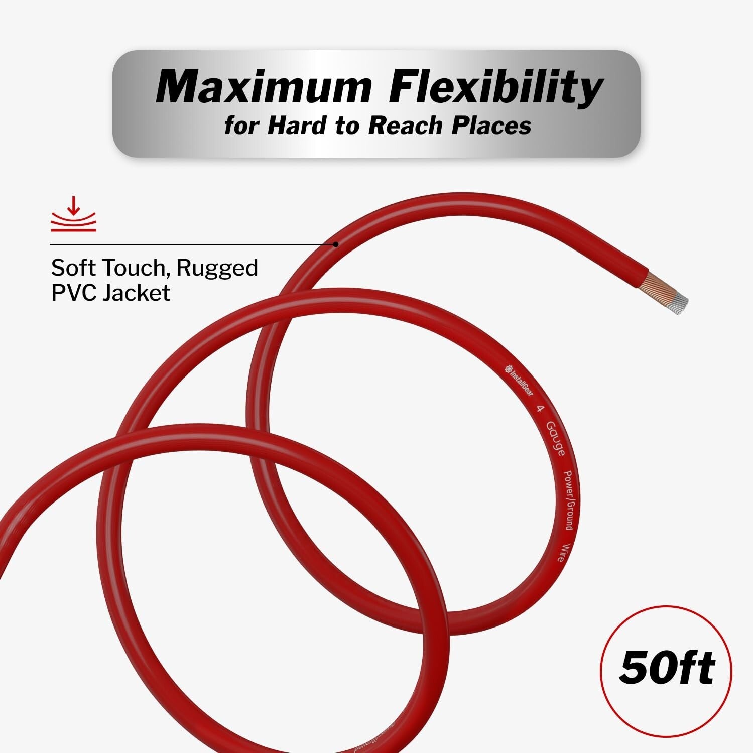 High-Performance 50ft 4 Gauge CCA Wire - Perfect for High-Current Applications