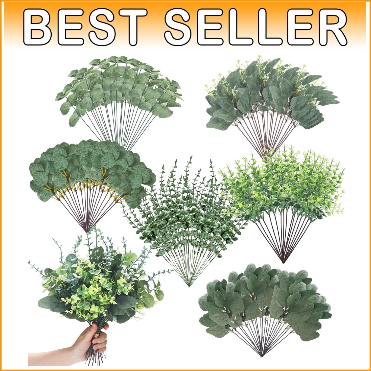 200 Pcs Water-Resistant Mixed Eucalyptus Stems for Elegant Floral Arrangements
