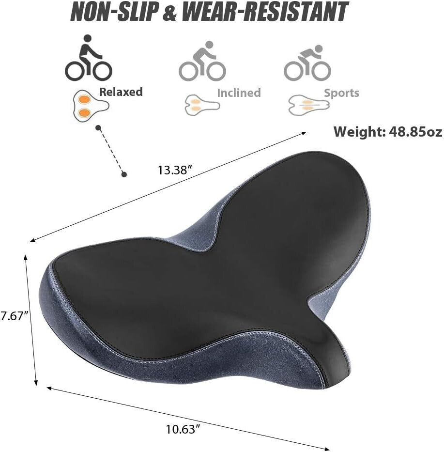 Durable Oversized Bike Seat - Comfortable & Easy to Install for All Bicycles