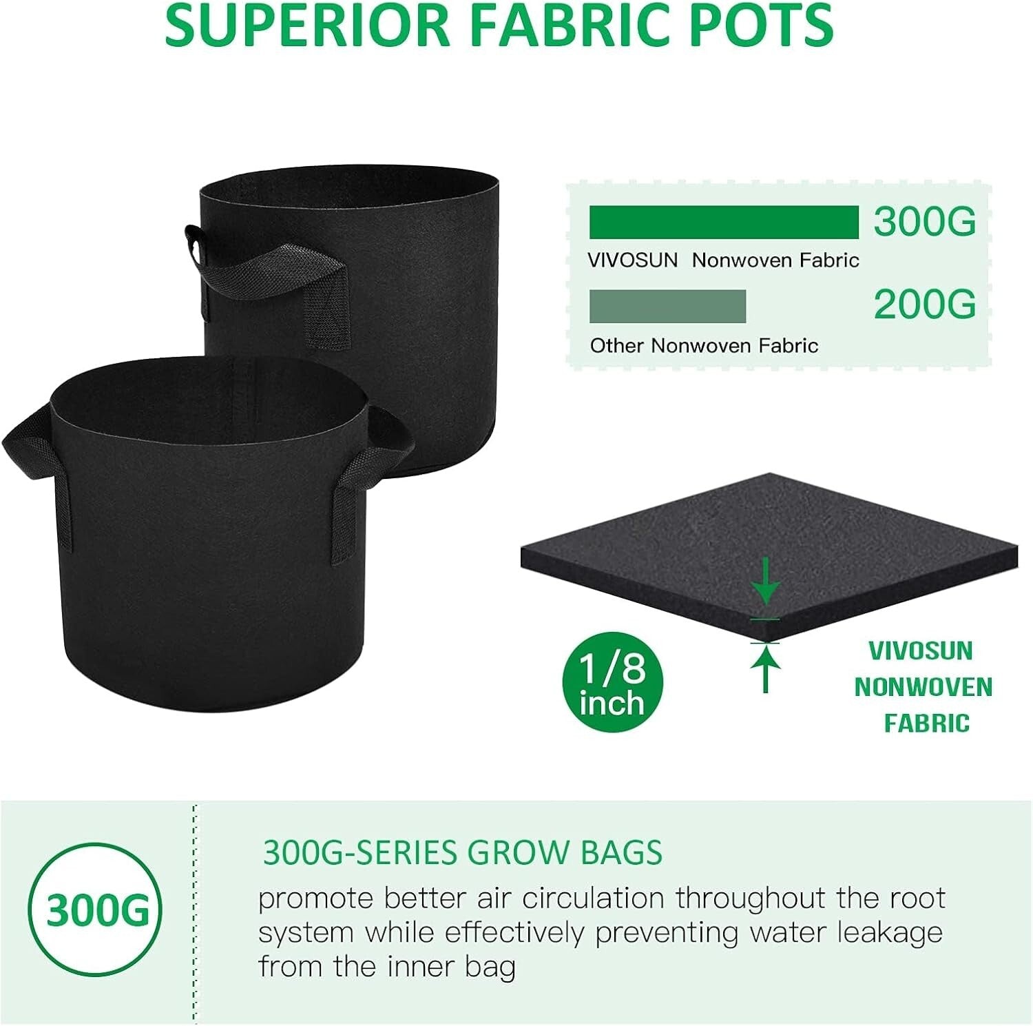 Stylish & Versatile 10 Gallon Fabric Grow Bags - Ideal for Indoor & Outdoor Use