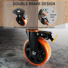Load image into Gallery viewer, Versatile Heavy-Duty 6-Inch Caster Wheels for Furniture &amp; Workbench - Set of 4