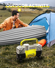 Load image into Gallery viewer, Portable 150 PSI Air Compressor with Nozzle Adapters &amp; LED for Safe Travels