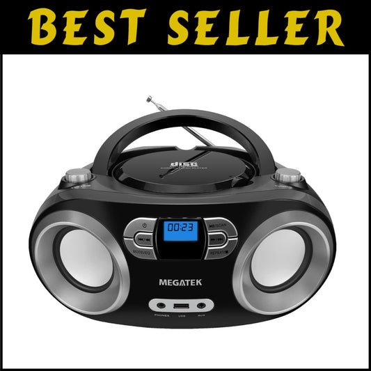 Versatile CD Boombox with Bluetooth, USB, and FM Radio - Ultimate Convenience