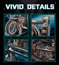 Load image into Gallery viewer, Motorized Marble Spaceport 3D Wooden Puzzle Kit - Unique STEM Gift for Adults