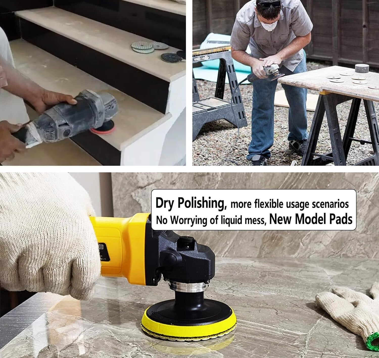 Effortless 4 Inch Dry Diamond Polishing Pads - Perfect for Precision Stone Work