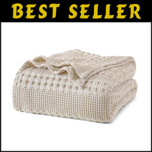 Load image into Gallery viewer, Elegant Oatmeal Waffle Weave Blanket - Soft King Size 108"x90", Machine Washable