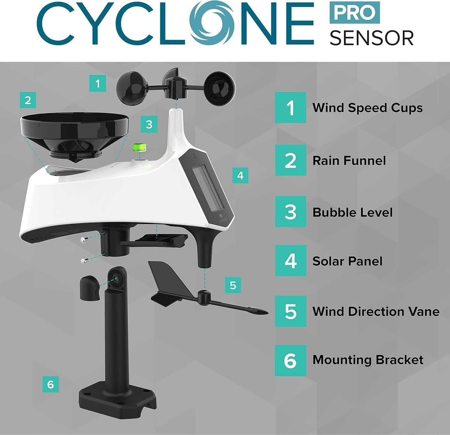 Wireless Temperature and Humidity Weather Monitor with Rain Gauge - Black Finish