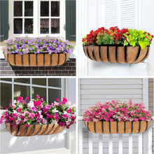 Load image into Gallery viewer, Rust-Resistant 24-Inch Hanging Flower Planter Set with Coconut Liner &amp; Brackets