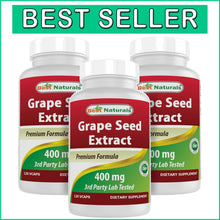Load image into Gallery viewer, Triple Pack of 120 Vegetarian Capsules - 400 mg Grapeseed Extract Supplement