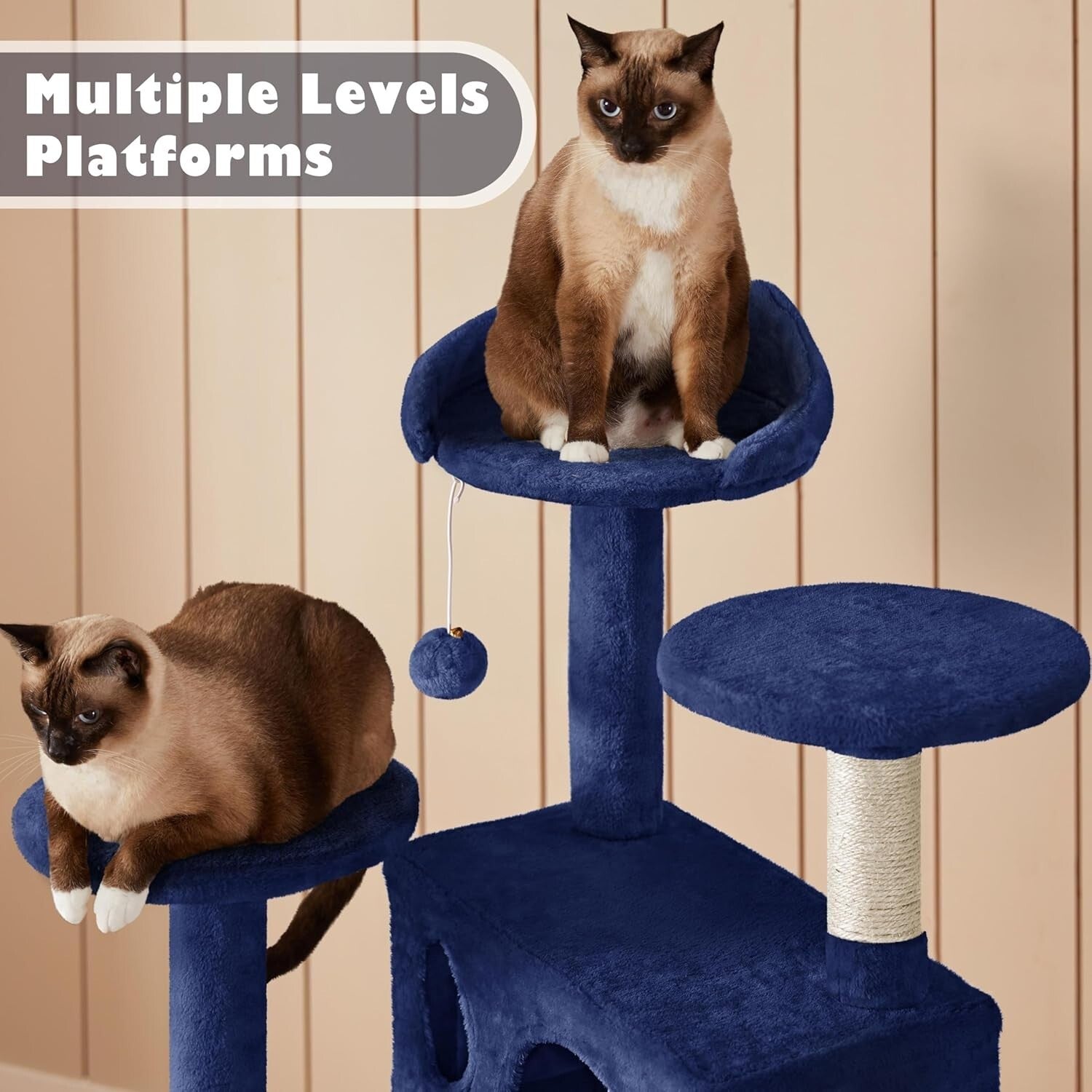 Elegant 54in Cat Tree Condo Tower with Perches and Scratch Posts for Kittens