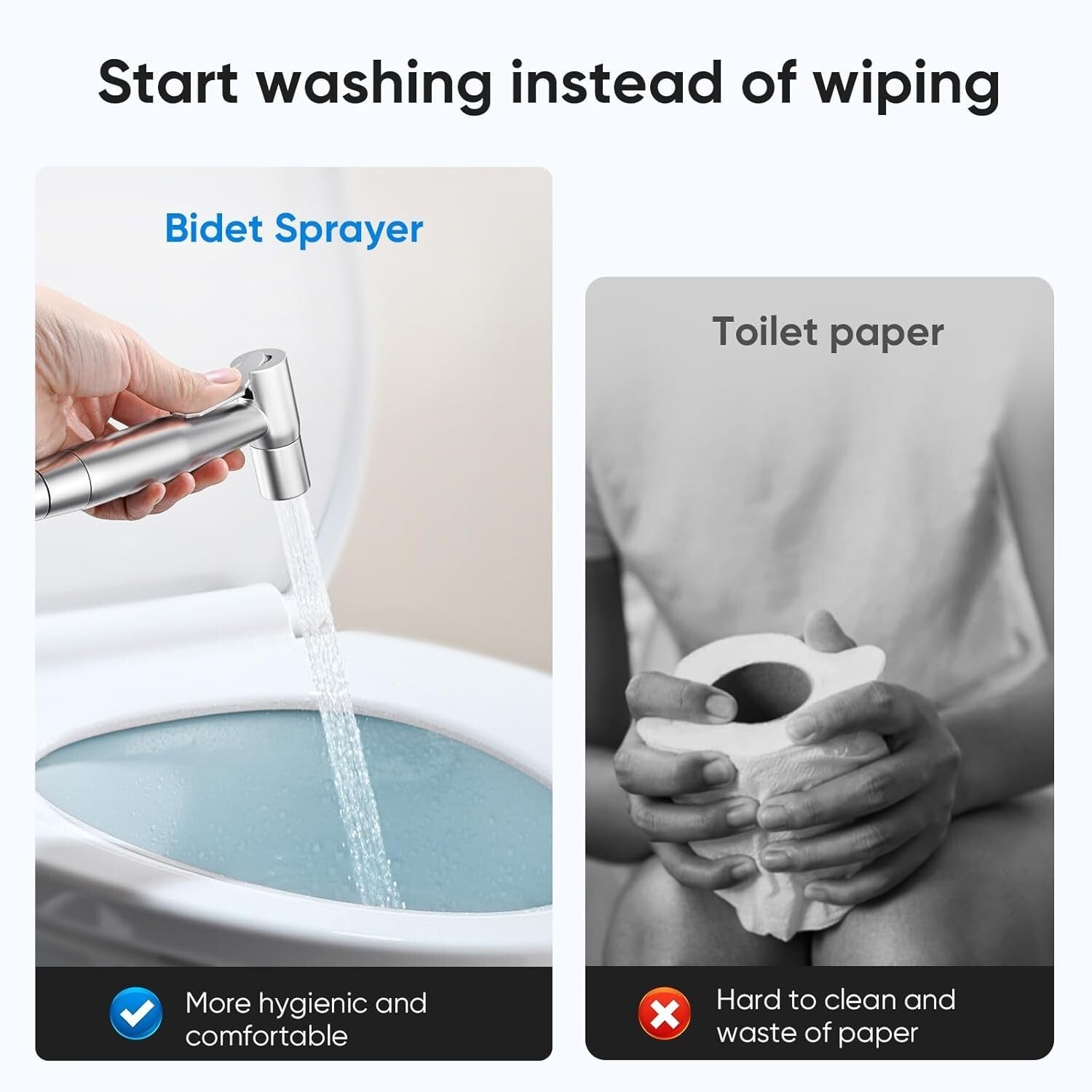 3 Pack Adjustable Handheld Bidet Sprayer for Toilets - Hygienic & Spot-Resistant