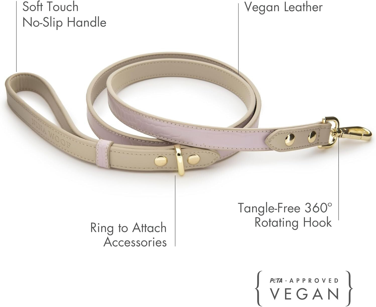 4ft Padded Milan Dog Leash - Stylish Vegan Leather Lead for Medium & Large Dogs