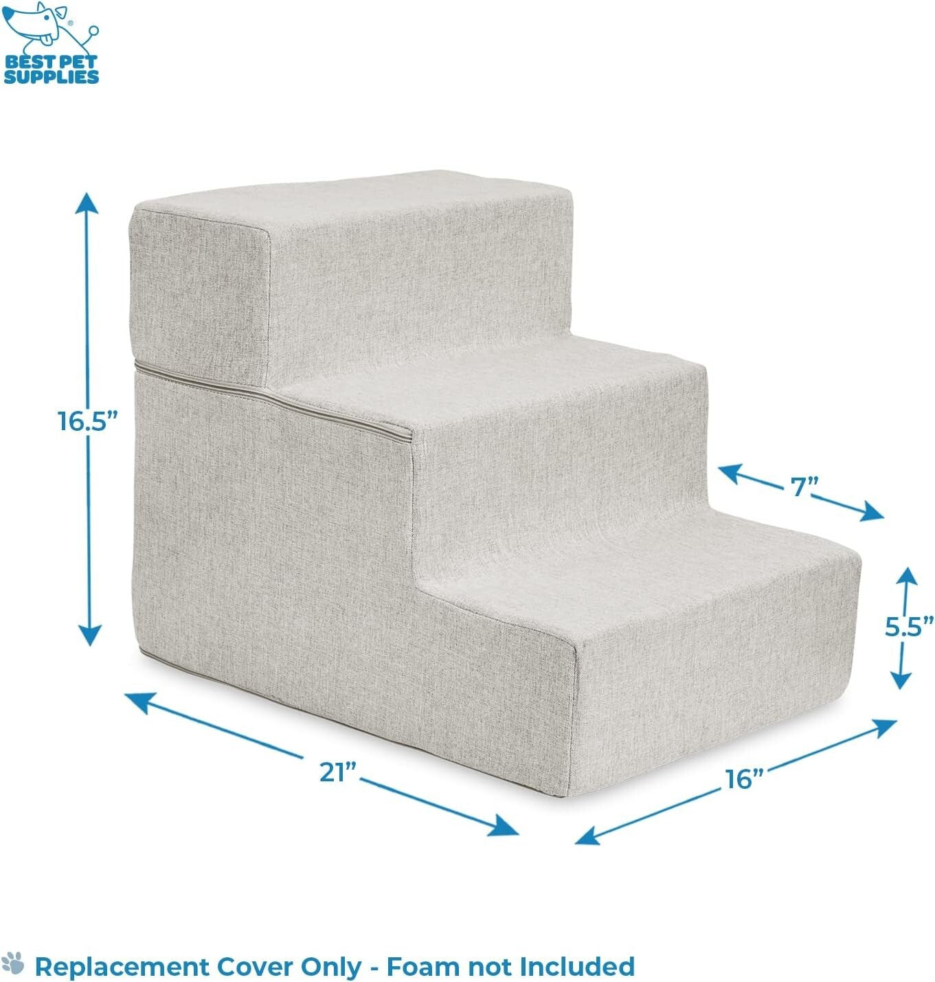 Portable & Lightweight Dog Stairs - Sand Foam Steps for Easy Pet Access (16.5")