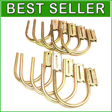 Load image into Gallery viewer, Pack of 10 Heavy-Duty E Track J Hooks - Gold Zinc-Plated for Cargo Management