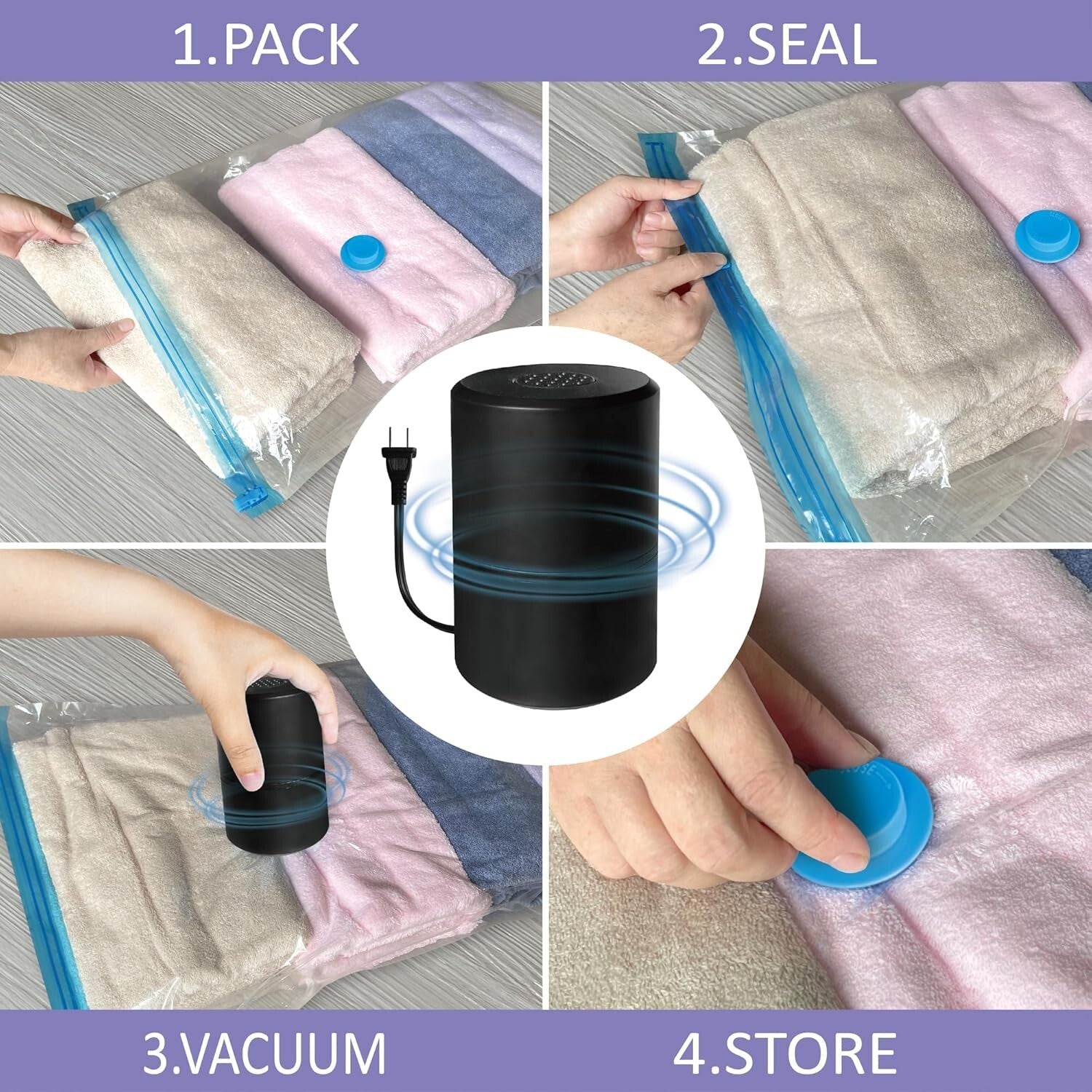 Durable 22 Vacuum Storage Bags with Powerful Electric Pump - Ideal for Moving