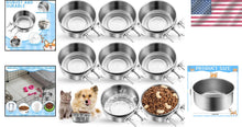 Load image into Gallery viewer, Durable Stainless Steel Pet Feeding Bowls with Clamp Holder - Spill Proof Set