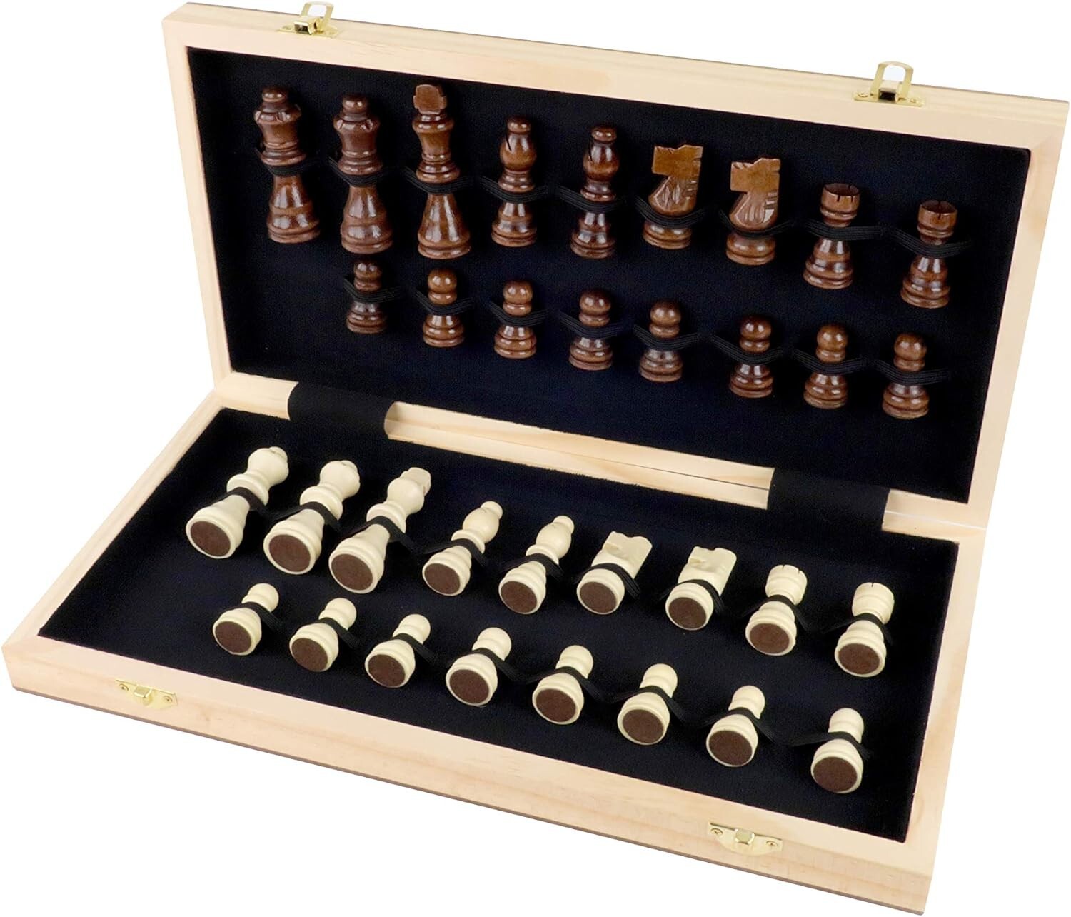 Artisan Wooden Chess Set with 15 x 15 Folding Board - Perfect Family Game Night