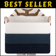 Load image into Gallery viewer, Spacious Gradient Blue Rectangular Basket - Large Storage for Living Spaces