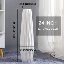 Load image into Gallery viewer, Durable 24-Inch White Ceramic Vase with Floral Pattern - Modern Home Centerpiece