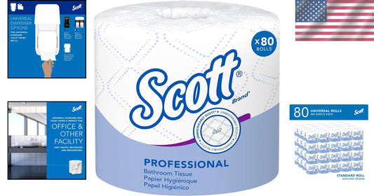 Eco-Conscious 2-Ply Toilet Tissue - 80 Rolls, Perfect for High-Traffic Restrooms
