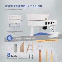 Load image into Gallery viewer, Durable 25CM Pottery Wheel with Brush Motor - Ideal for Craft Studios &amp; Classes