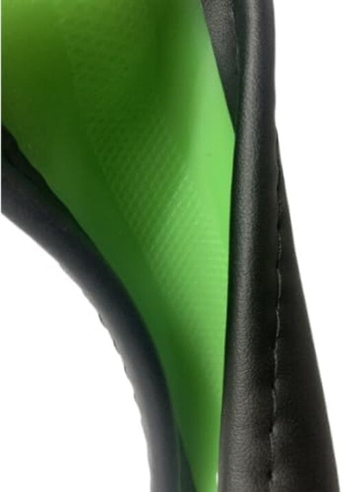 Easy Clean Black Leather Steering Wheel Cover 15.5-16 Inch for Truck Interiors