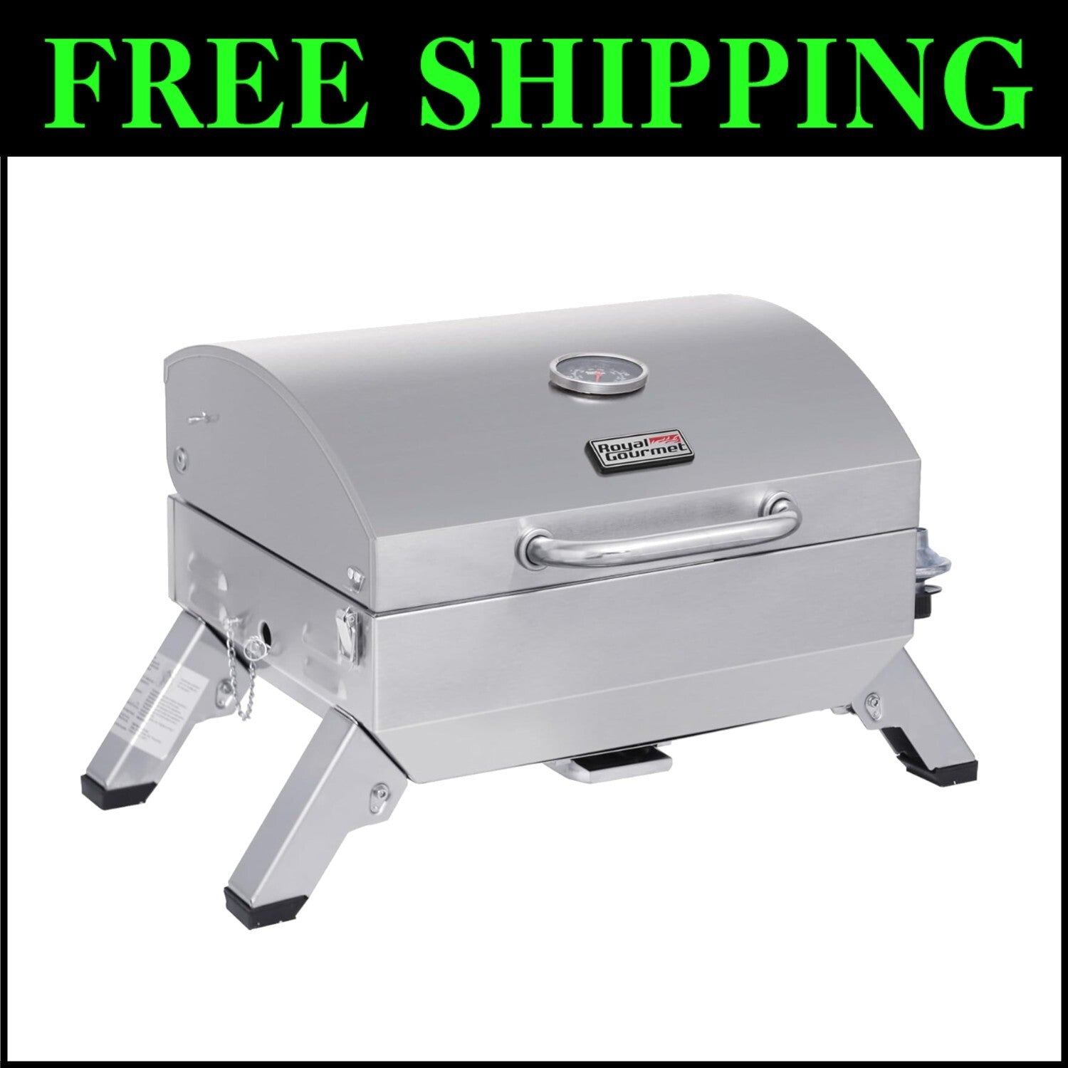 10000 BTU Stainless Steel Portable Grill - Ideal for Camping & Tailgating