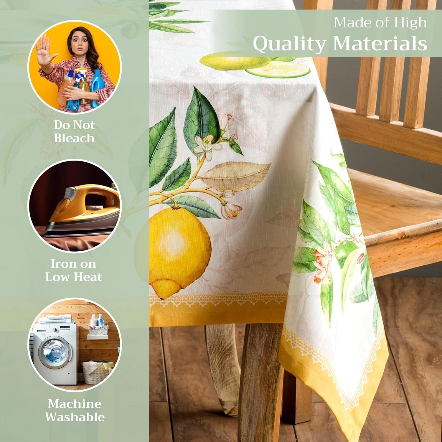 Elegant Leaf Pattern Tablecloth 60" x 120" in Limoncello – Perfect for Events