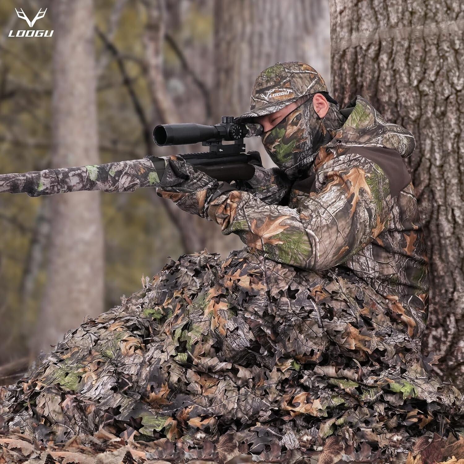 Durable Waterproof Woodland Camo Net for Hunting, Bird Watching, Decorative Use