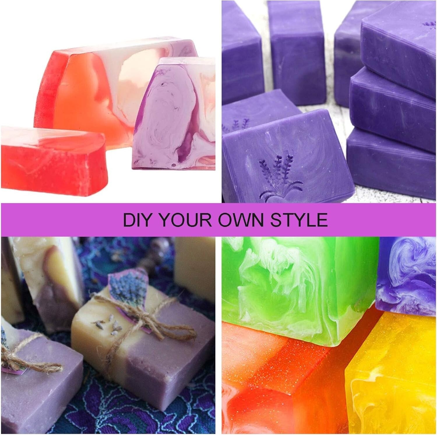 Versatile 4 PCS Rectangular Soap Molds - Large Capacity with Wooden Storage Box