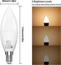 Load image into Gallery viewer, 12-Pack Color Changing E12 LED Candelabra Bulbs with Remote Control - 560 Lumens