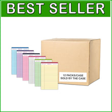 Load image into Gallery viewer, 72 Pack Recycled Mini Legal Writing Pads - Assorted Pastel Colors 5"x8"