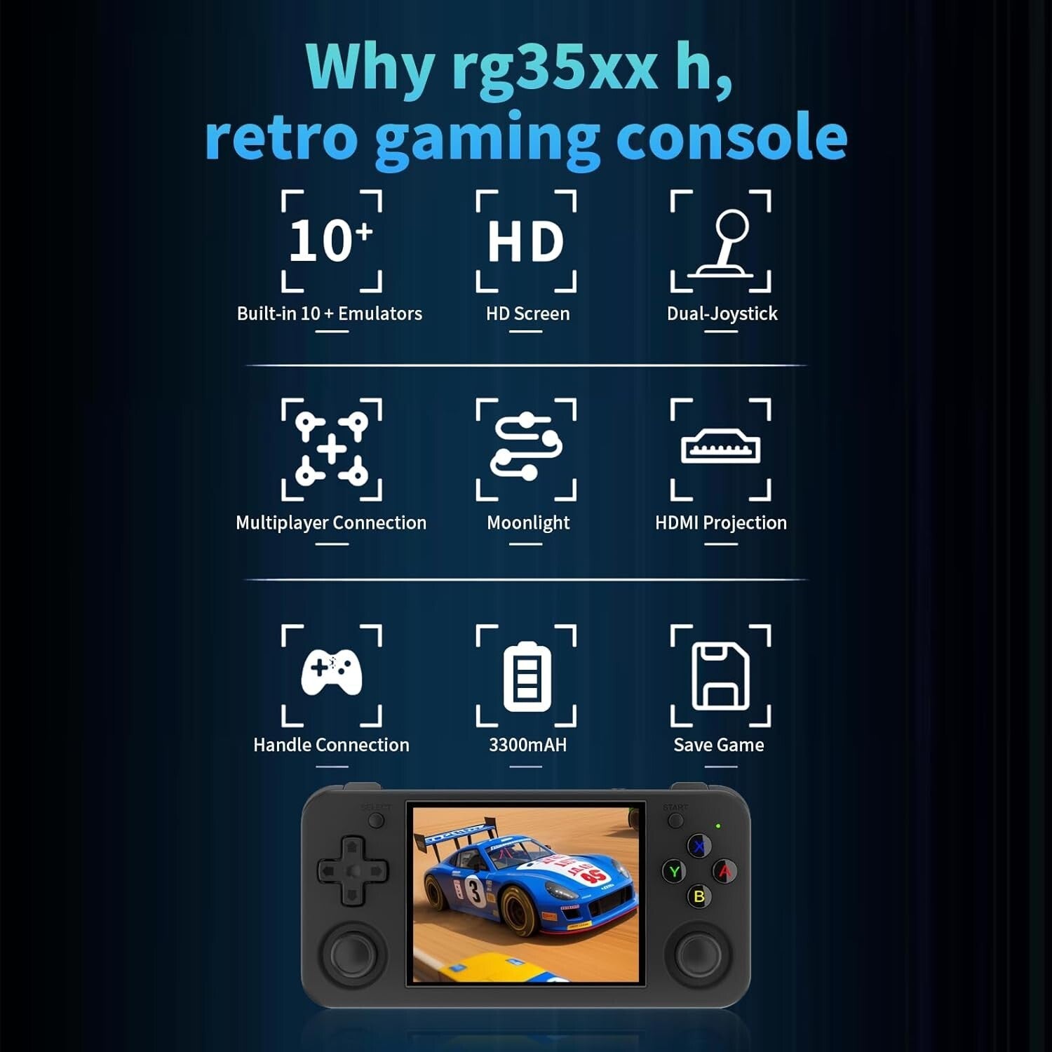 Anbernic Retro Gaming Console with 64G TF - 3.5" HD, Fast Charging, Vibration