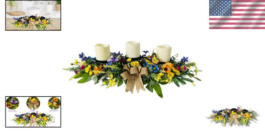 Versatile 3-Wick Candle Holder in Floral Design - Ideal for Spring Celebrations