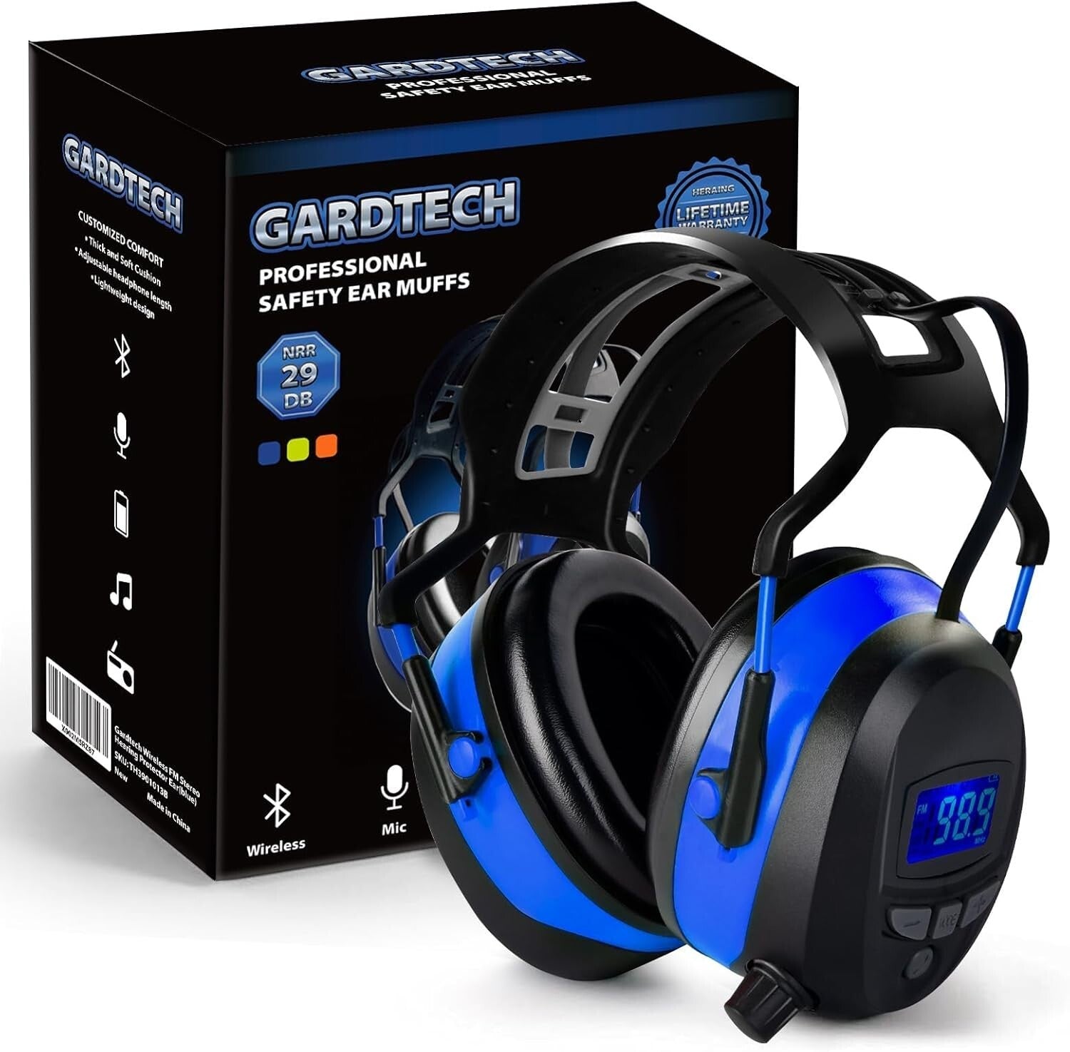 Advanced Bluetooth Earmuffs with FM Radio & Long-lasting Rechargeable Battery