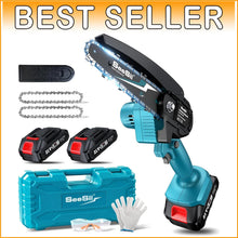 Load image into Gallery viewer, Cordless 6-Inch Mini Chainsaw with 2 Batteries - Ideal for Pruning and Cutting