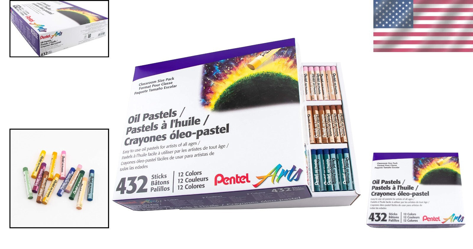 Durable Multi-Color Oil Pastels 432-Piece Set for Adult Artists - Easy to Blend