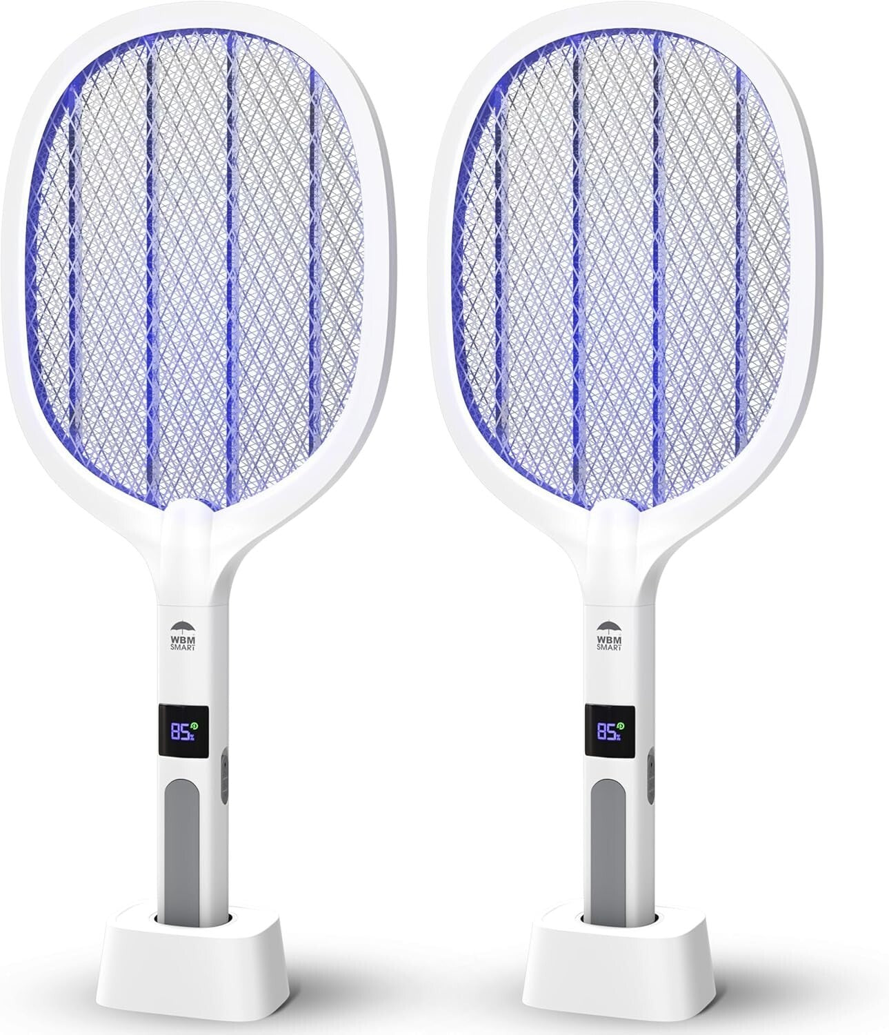 2-in-1 Electric Bug Zapper & Fly Swatter with Triple Safety Mesh, Pack of 2
